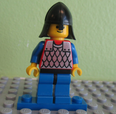 LEGO Minifigure-Scale Mail - Red with Blue Arms, Blue Legs with Black Hips, Black Neck-Protector-Castle-CAS153-Creative Brick Builders